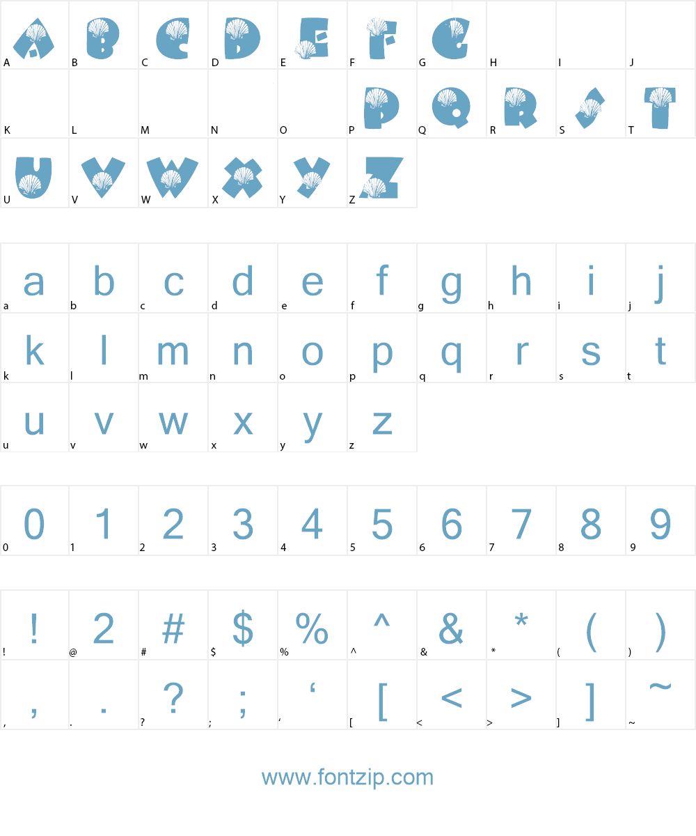 LMS She-Shells Font Character